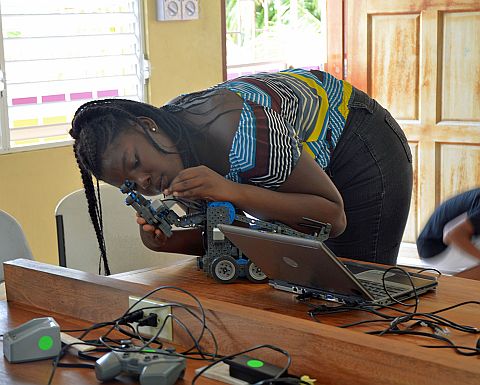 Girl Building Robot